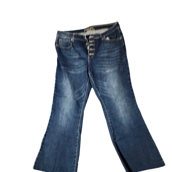 CROP JEANS HIGH WAIST SIZE 12 RUE 21 - Picture 2 of 5